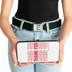 Hinged Wallet - THANK YOU HAVE A NICE DAY Bag Print White Red