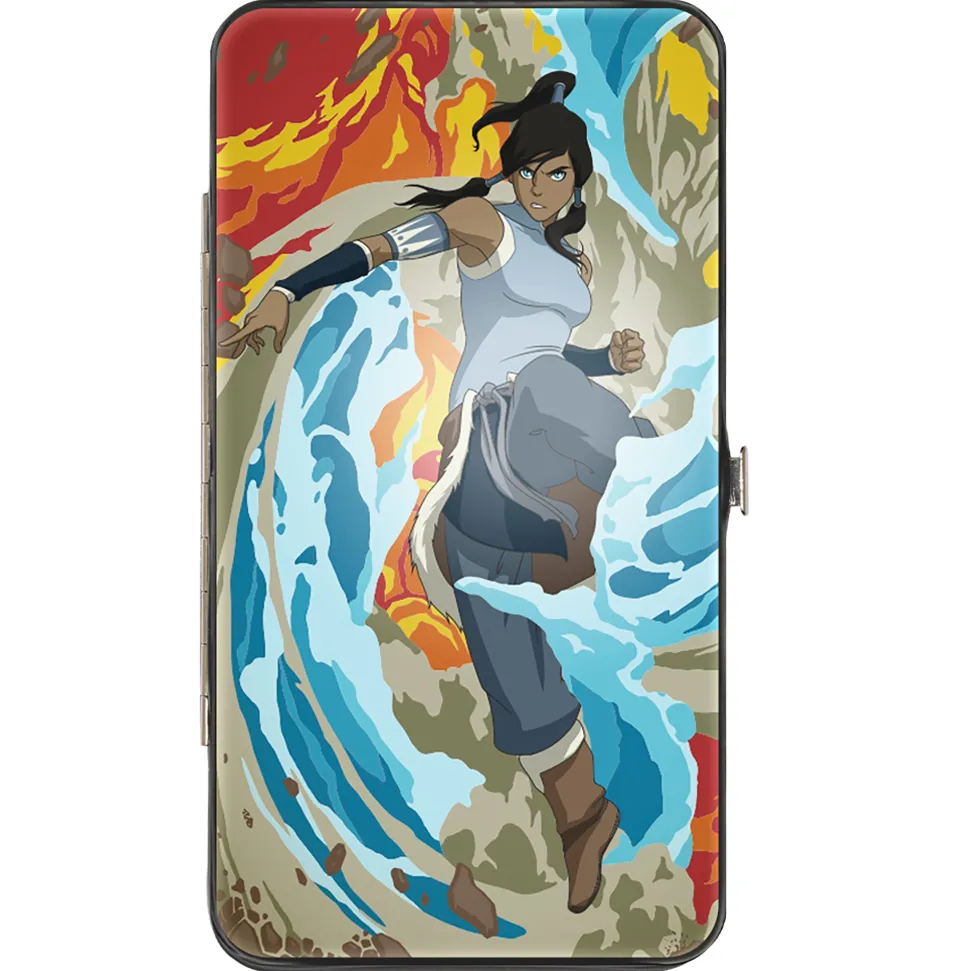 Hinged Wallet - The Legend of Korra Avatar Korra Elements Swirl Pose and Title Logo