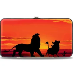 Hinged Wallet - The Lion King Hakuna Matata Simba Pumbaa Timon Sunset Silhouette Reds Black