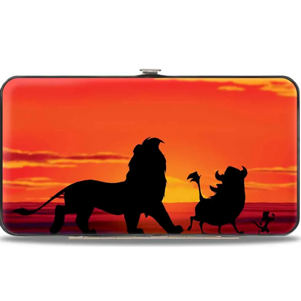 Hinged Wallet - The Lion King Hakuna Matata Simba Pumbaa Timon Sunset Silhouette Reds Black