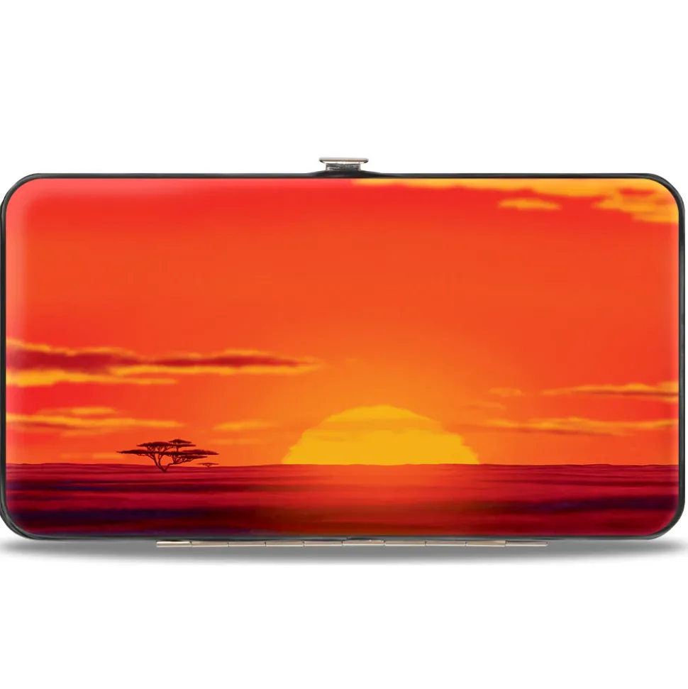 Hinged Wallet - The Lion King Hakuna Matata Simba Pumbaa Timon Sunset Silhouette Reds Black