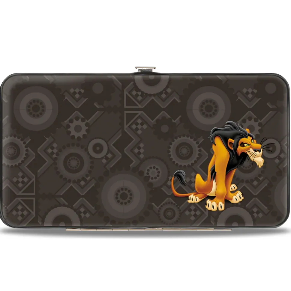 Hinged Wallet - The Lion King Scar Pose Tribal Pattern Browns