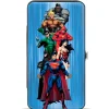 Hinged Wallet - The New 52 Justice League 7-Superhero Group Pose Streak Blues