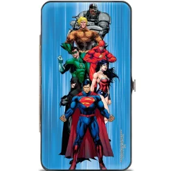 Hinged Wallet - The New 52 Justice League 7-Superhero Group Pose Streak Blues