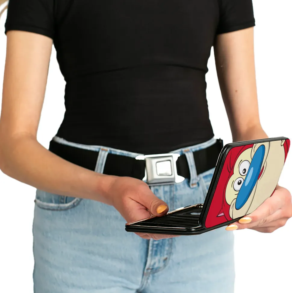 Hinged Wallet - The Ren & Stimpy Show Stimpy Smiling + Ren Winking CLOSE-UP Expressions