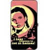 Hinged Wallet - The Wizard of Oz Dorothy and Flying Monkeys NOT IN KANSAS Quote Black/Yellow/Pink