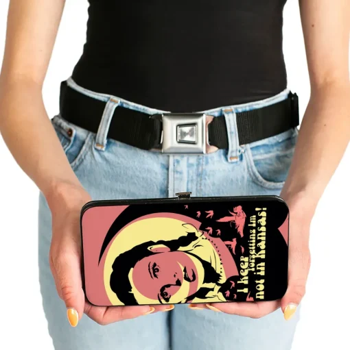 Hinged Wallet - The Wizard of Oz Dorothy and Flying Monkeys NOT IN KANSAS Quote Black/Yellow/Pink