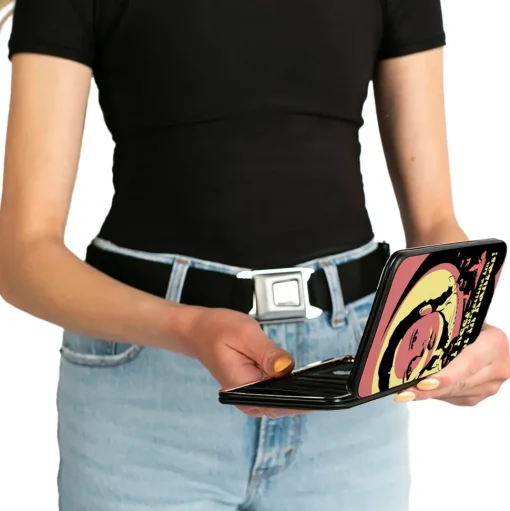 Hinged Wallet - The Wizard of Oz Dorothy and Flying Monkeys NOT IN KANSAS Quote Black/Yellow/Pink