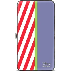 Hinged Wallet - Toy Story Buzz Lightyear Action Pose + Striping Red White Green Purple