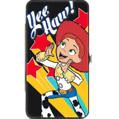 Hinged Wallet - Toy Story Jessie YEE HAW! Pose Stars Black Yellow Red Blues