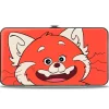 Hinged Wallet - Turning Red Red Panda Mei Smiling Face Close-Up Red