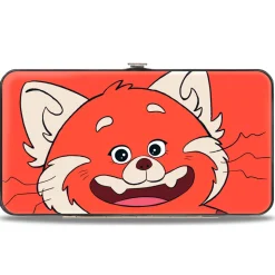 Hinged Wallet - Turning Red Red Panda Mei Smiling Face Close-Up Red