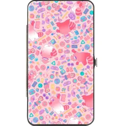 Hinged Wallet - Turning Red Mei with Red Panda Mei and Icons Collage Pink Multi Pastel