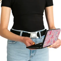 Hinged Wallet - Turning Red Mei with Red Panda Mei and Icons Collage Pink Multi Pastel