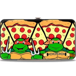 Hinged Wallet - Turtle Battle Poses Pizza