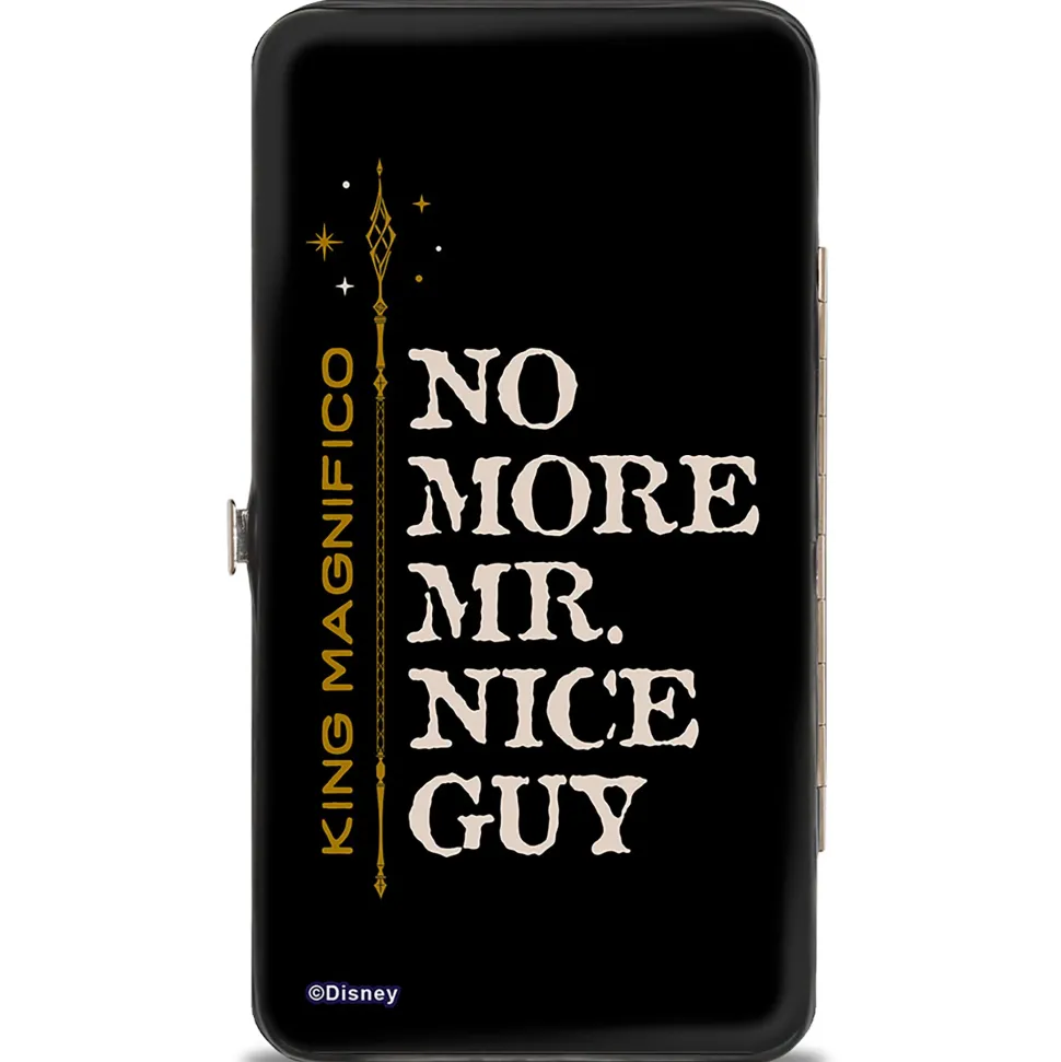 Hinged Wallet - Wish King Magnifico Pose + NO MORE MR. NICE GUY Quote Blues/Yellows
