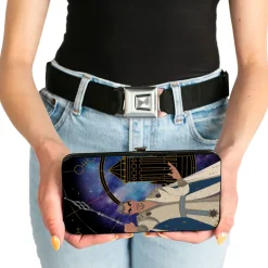 Hinged Wallet - Wish King Magnifico Pose + NO MORE MR. NICE GUY Quote Blues/Yellows