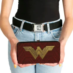 Hinged Wallet - Wonder Woman 2017 Icon + Tiara Star Reds/Golds