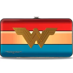 Hinged Wallet - Wonder Woman 2017 Icon Stripe Red Golds Blue