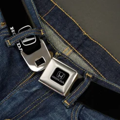 Honda Seatbelt Belt - Honda Logo Black/White Webbing