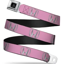 Honda Seatbelt Belt - Honda Logo Pink/Silver-Fade Webbing