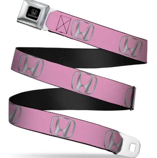 Honda Seatbelt Belt - Honda Logo Pink/Silver-Fade Webbing