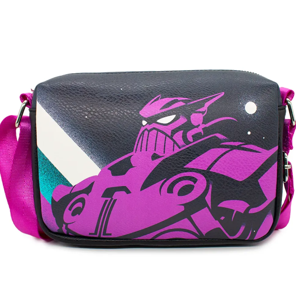 Horizontal Crossbody Wallet - Lightyear Zurg Silhouette Pose Black Purple Teal White
