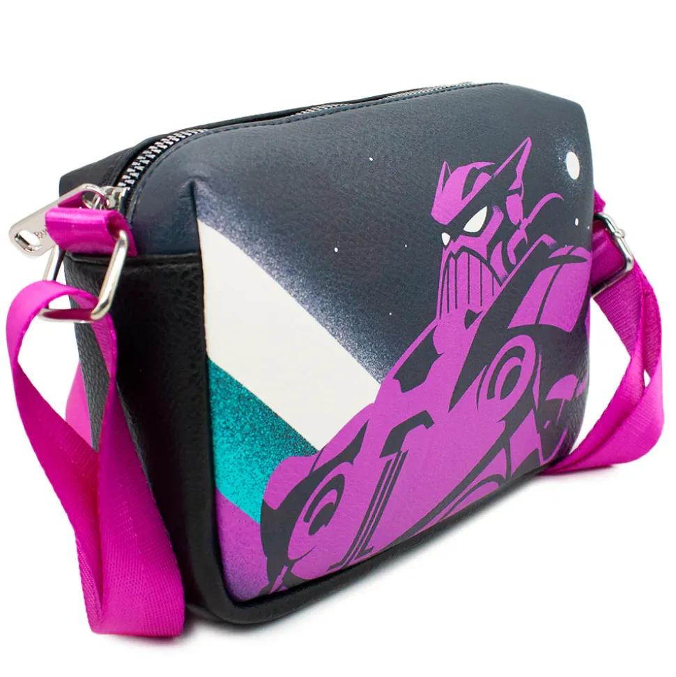 Horizontal Crossbody Wallet - Lightyear Zurg Silhouette Pose Black Purple Teal White