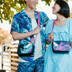 Horizontal Crossbody Wallet - Lightyear Buzz Silhouette Pose Black Teal Purple White