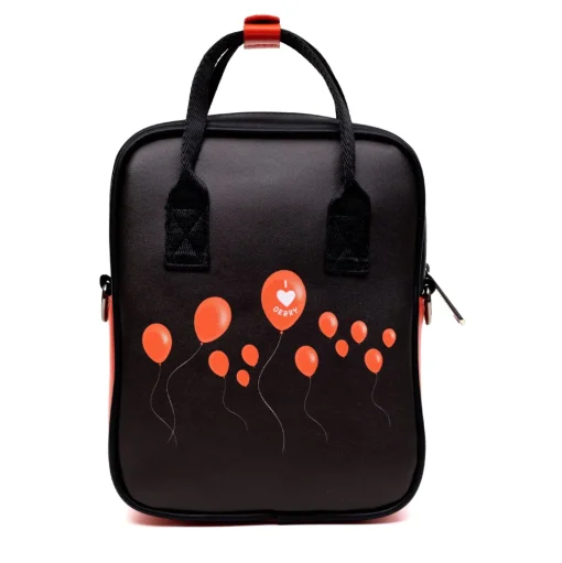 Horror Movies Vegan Leather Cross Body Backpack for Men and Women with Adjustable Strap, It Pennywise Smiling Face Applique