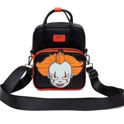 Horror Movies Vegan Leather Cross Body Backpack for Men and Women with Adjustable Strap, It Pennywise Smiling Face Applique
