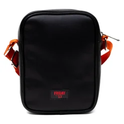 Horror Movies Vegan Leather Cross Body Backpack for Men and Women with Adjustable Strap, Friday the 13th Jason Hockey Mask Quotes Typography Black