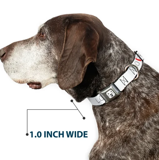 It Chapter Two LOSER/LOVER Full Color White/Black/Red Seatbelt Buckle Collar - It Chapter Two LOSER/LOVER White/Black/Red
