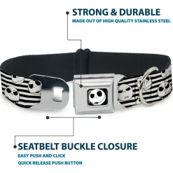 Jack Expression2 Full Color Seatbelt Buckle Collar - Jack Expressions/Stripe White/Black
