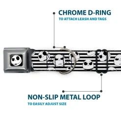 Jack Expression2 Full Color Seatbelt Buckle Collar - Jack Expressions/Stripe White/Black