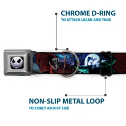 Jack Expression6 Full Color Seatbelt Buckle Collar - NBC Jack, Oogie Boogie, Santa Scene