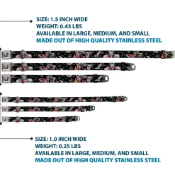 Joker Face Stare Seatbelt Buckle Collar - Joker BRILLIANTLY TWISTED PSYCHO 2-Poses/Cards Black/Grays