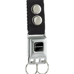Keychain - CHARGER Text Black Silver