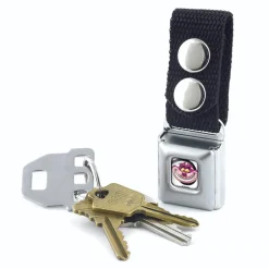 Keychain - Chesire Cat Swirl Full Color White Black