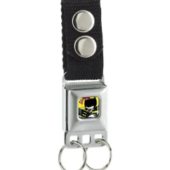 Keychain - Chibi Batman Batmobile VROOOOM Full Color Yellow