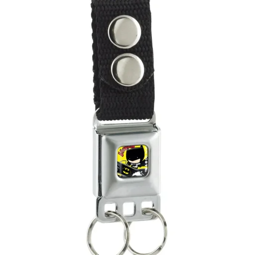 Keychain - Chibi Batman Batmobile VROOOOM Full Color Yellow