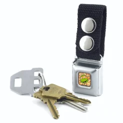 Keychain - Classic Teenage Mutant Ninja Turtles Michaelangelo Face Pizza Full Color
