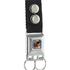 Keychain - Dug Tongue Out Pose Paws Full Color Blues