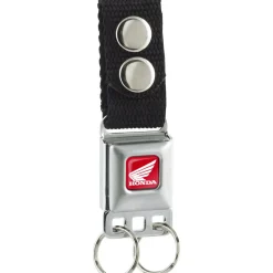 Keychain - HONDA Motorcycle Full Color Red White - Black Webbing