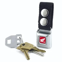 Keychain - HONDA Motorcycle Full Color Red White - Black Webbing