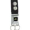 Keychain - HONDA Motorcycle Full Color Black Yellow White - Black Webbing