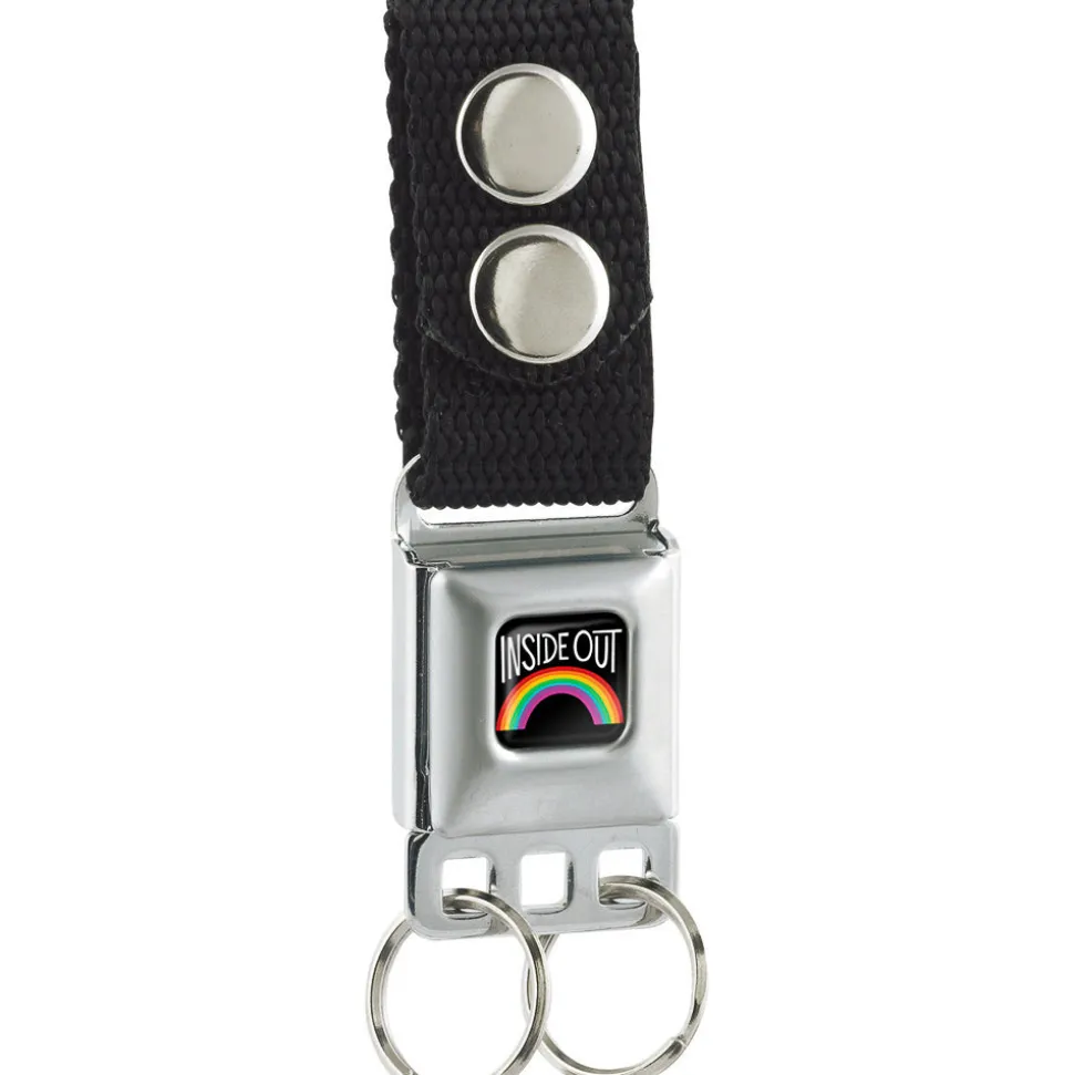 Keychain - INSIDE OUT Rainbow Full Color Black White Multi Color