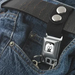 Keychain - Mickey Mouse Face CLOSE-UP Full Color White Black