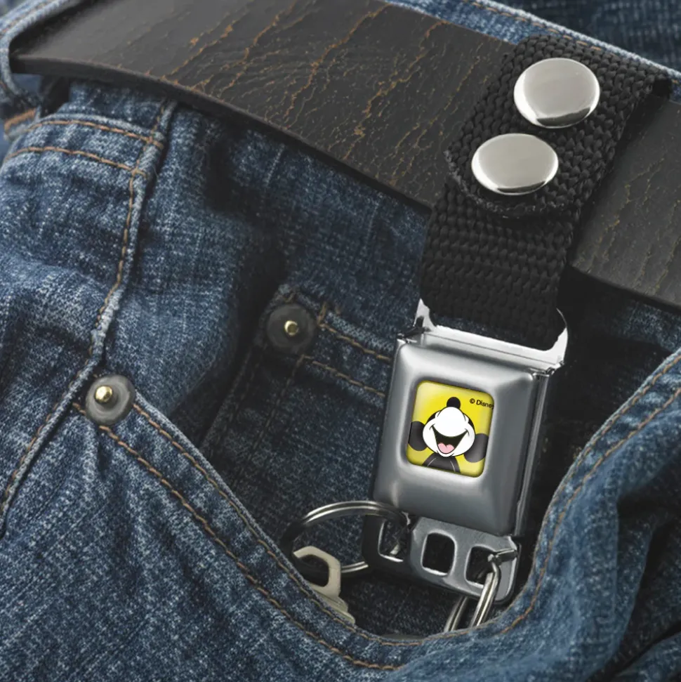 Keychain - Mickey Smiling Up Pose Full Color Yellow Black White