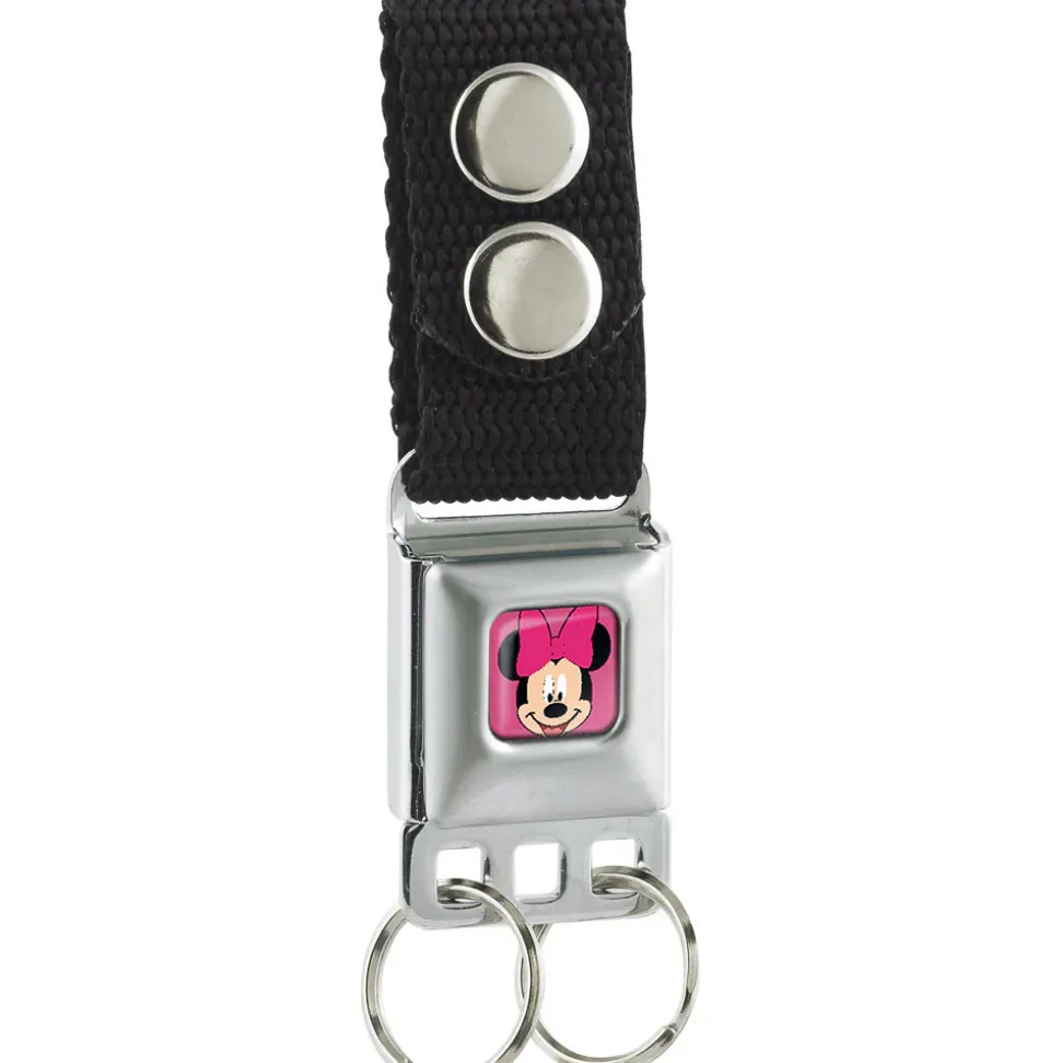 Keychain - Minnie Mouse Face Full Color Pink